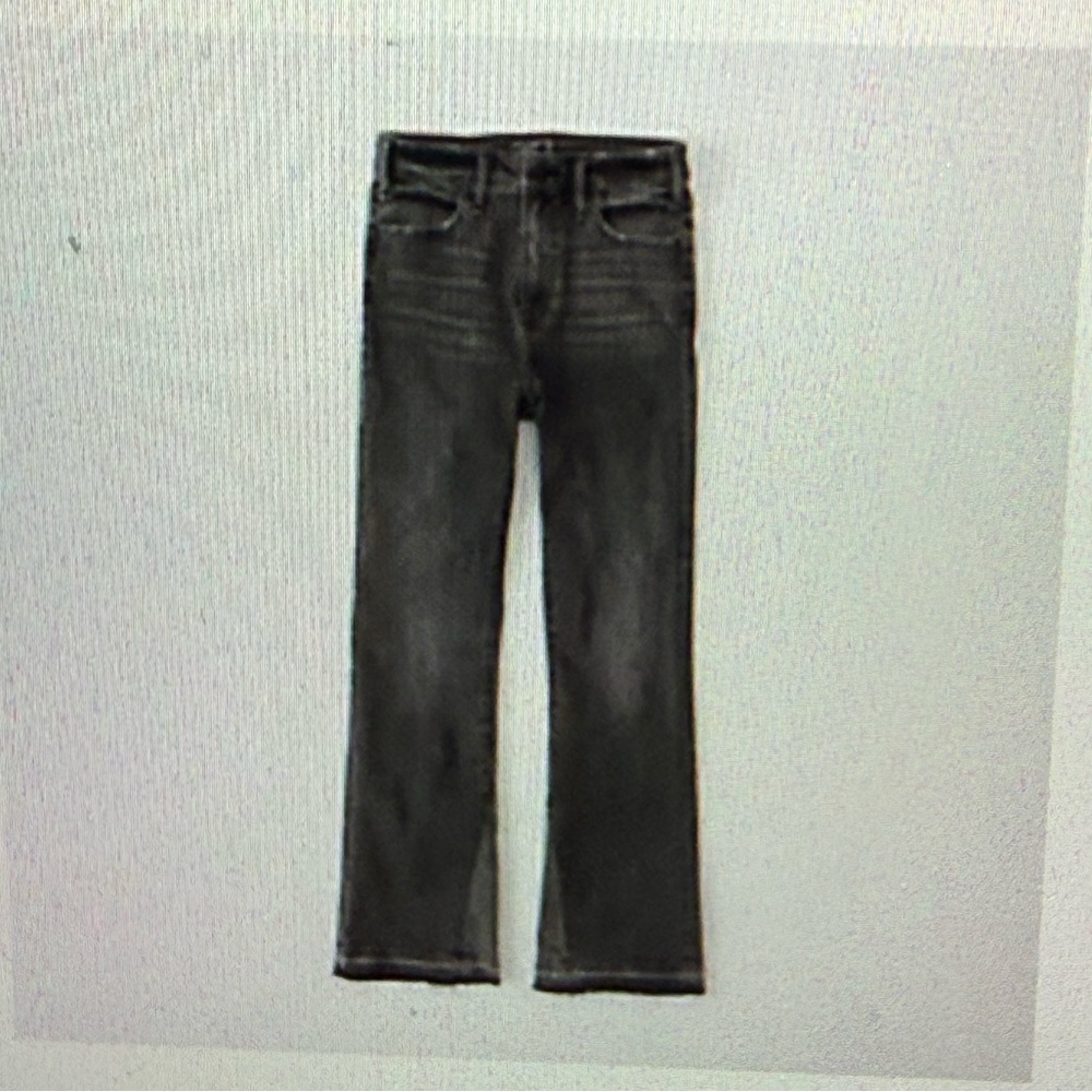 NWT A&F Simone High Rise Ankle Flare Black Jean Sz 28